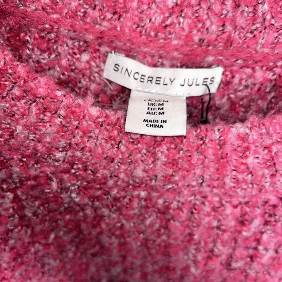 NWOT Sincerely Jules Hot Pink barbie pink crop sweater A7 - Picture 4 of 16